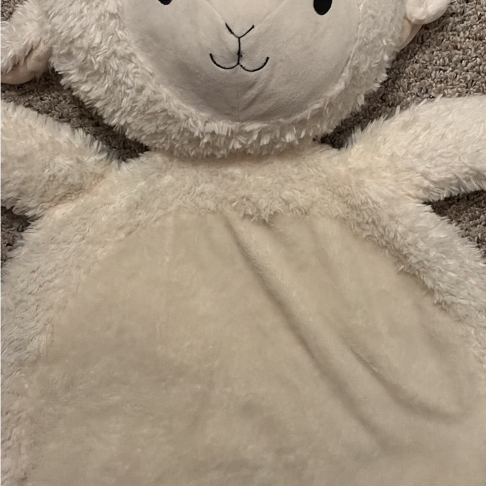 Plush Lamb Floor Pillow/Play Mat - Cream